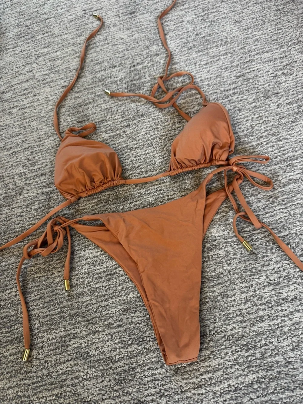 Monday Swimwear Rust Brown String Bikini